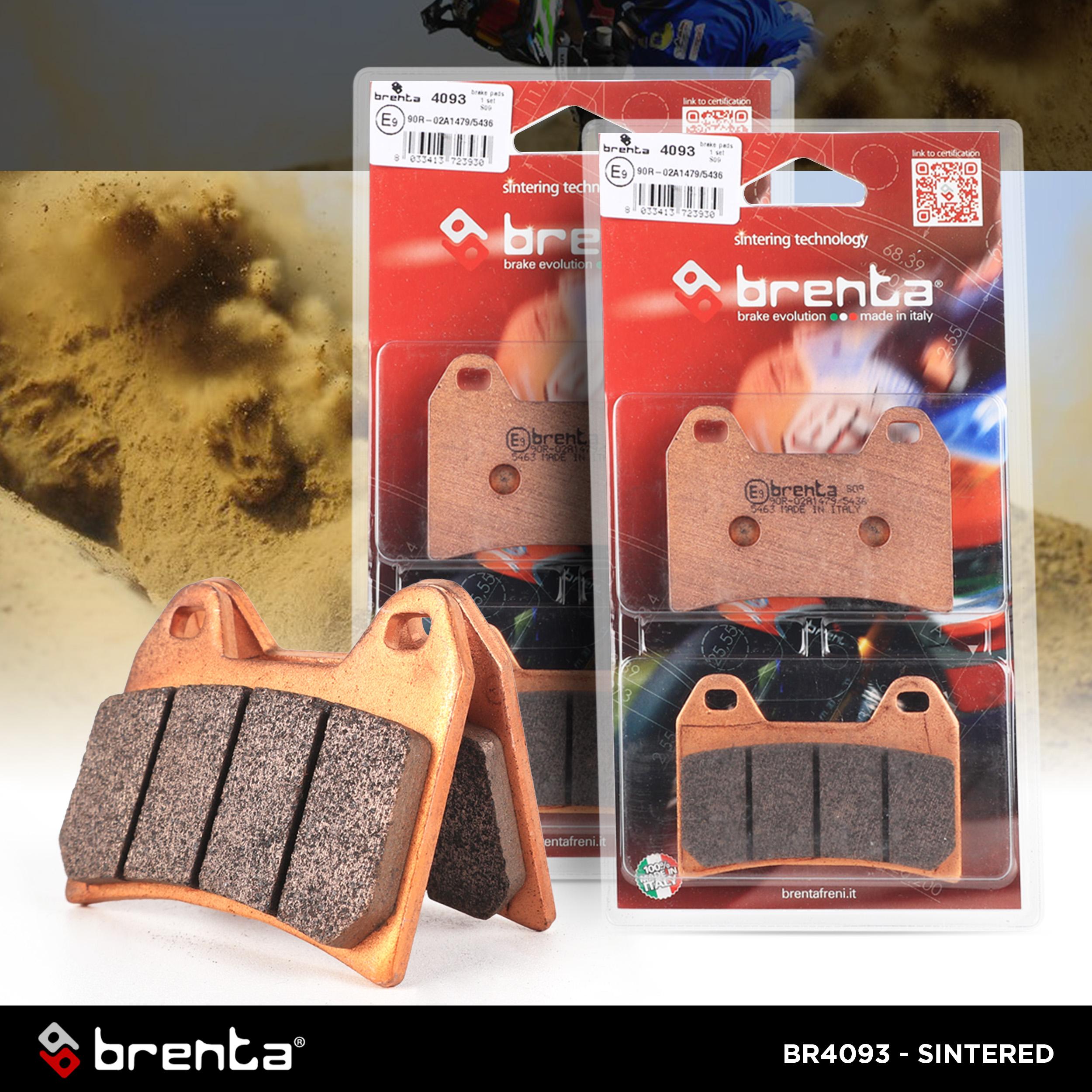 BR4093 Kampas Rem Sintered Brenta Brembo 4 Piston 2 Pin BR4093 - Gambar 1