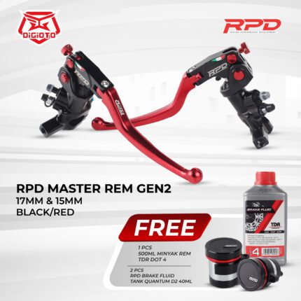Master Rem Gen2 Set Radial RPD 215 Kanan Kiri Nmax Old Nmax New Xmax Vario 160 - Black/Red