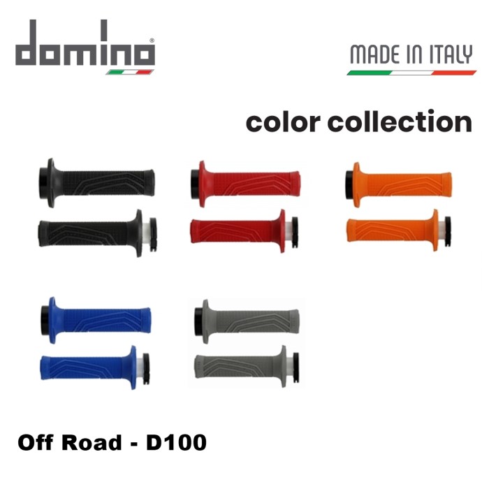 ginee_20241019183029158_4583755048.jpeg Handgrip Domino Italy OffRoad D100 Dlock Grips Universal - Gambar 1
