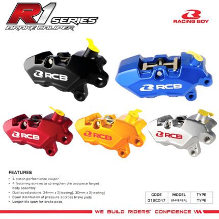 Kaliper 4 Piston RCB R1 Series Universal - Kanan, Silver