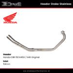 Header Drake Stainless Honda CBR 150 K45G / K46 Inlet 54mm Original