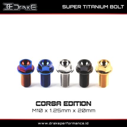 Drake Titanium Baut Corsa Series M10 Universal - M10X1.25X20, Gold