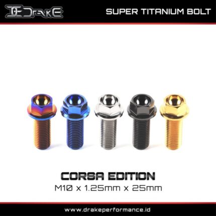 Drake Titanium Baut Corsa Series M10 Universal - M10X1.25X25, Burn Titan