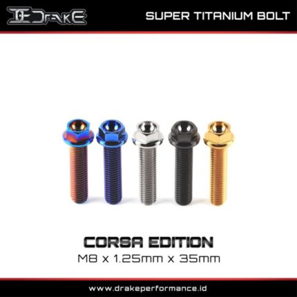 Drake Titanium Baut Corsa Series M8 Universal - M8X1.25X35, Burn Titan