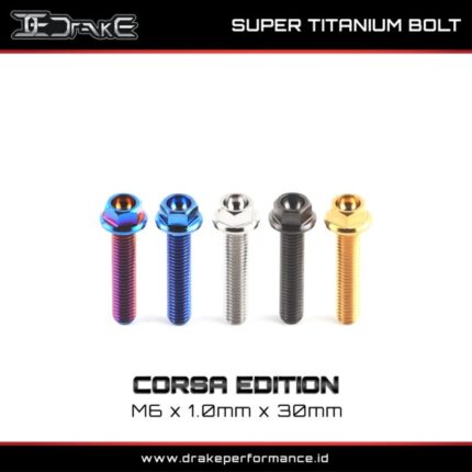 Drake Titanium Baut Corsa Series M6 Universal - M6X1.0X30, Burn Titan