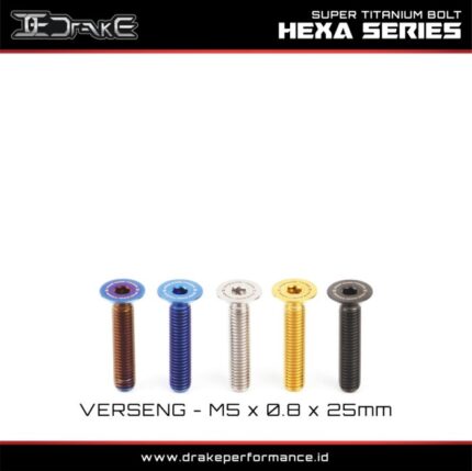Drake Baut L Flat Titanium Verseng M5x0.8x25 Grade 5 Original - Blue