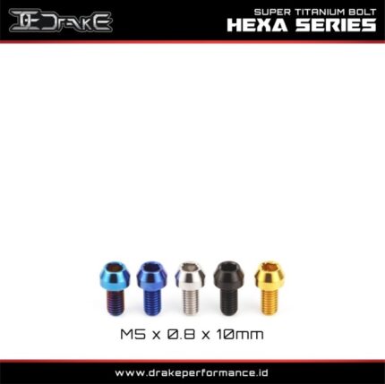 Drake Baut L Titanium M5 Hexa Series Grade 5 Original - M5X0.8X10, Gold