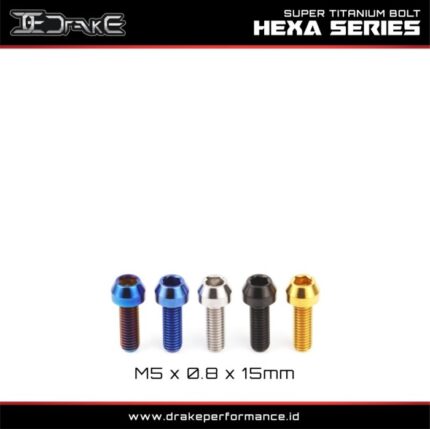 Drake Baut L Titanium M5 Hexa Series Grade 5 Original - M5X0.8X15, Silver