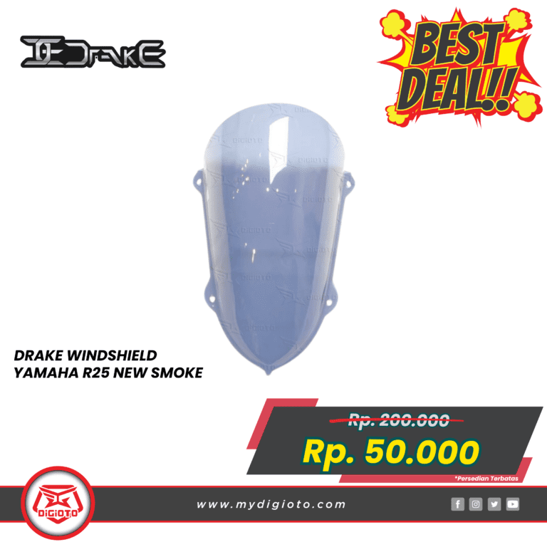 DRAKE WINDSHIELD YAMAHA R25 NEW SMOKE