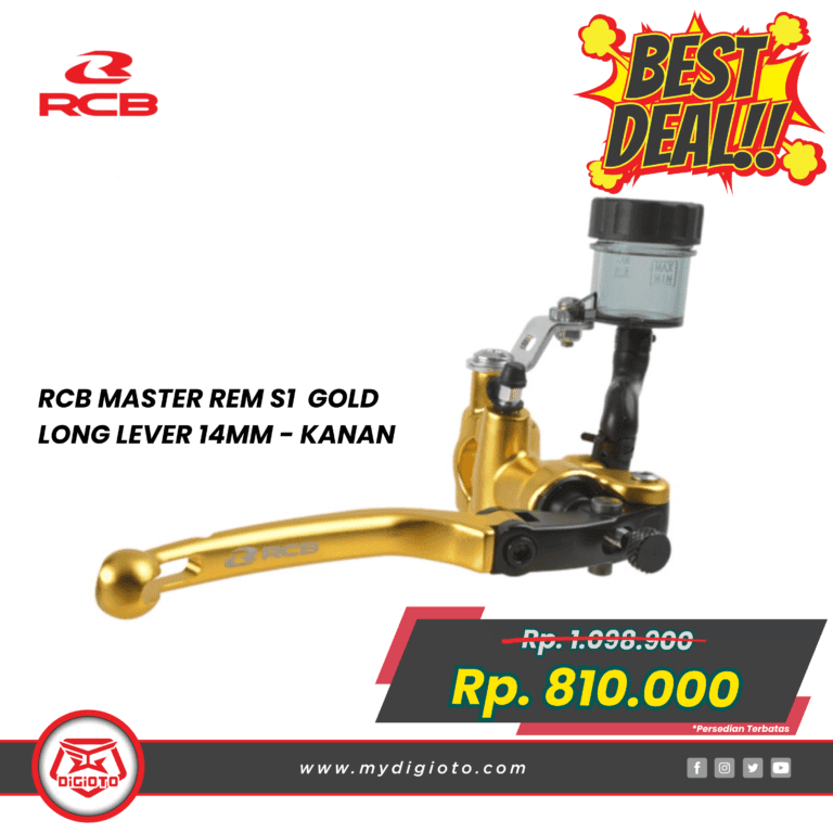 RACING BOY MASTER REM S1 14MM LONG LEVER GOLD - KANAN