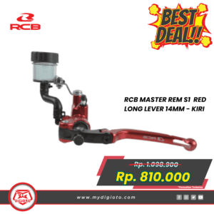 RACING BOY MASTER REM S1 14MM LONG LEVER RED - KIRI