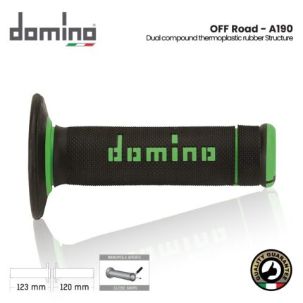 Handgrip Domino Italy Offroad A190 Exterme Original Universal - Hitam Hijau