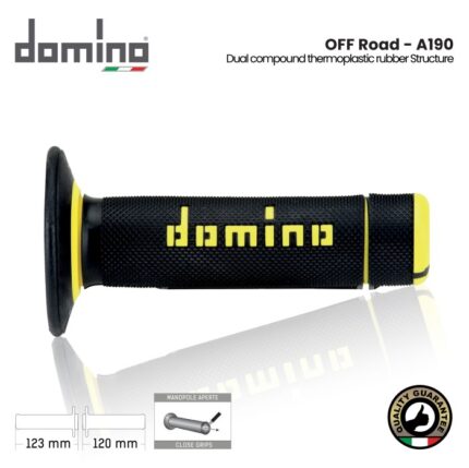 Handgrip Domino Italy Offroad A190 Exterme Original Universal - Hitam Yellow