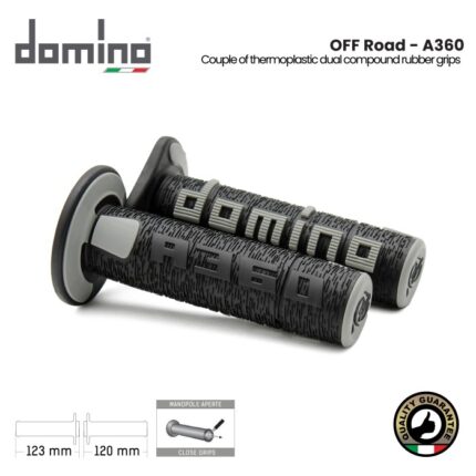 Handgrip Domino Italy Offroad A360 Original Universal - Hitam Abu