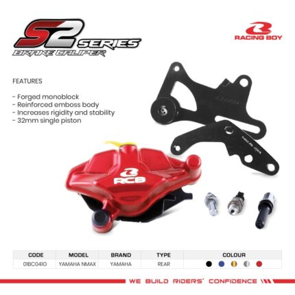 Kaliper RCB S2 1 Pot Nmax New/ Nmax Old Belakang - Merah