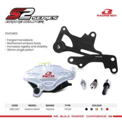 Kaliper RCB S2 1 Pot Nmax Aerox New/ Nmax Aerox Old Depan - Silver