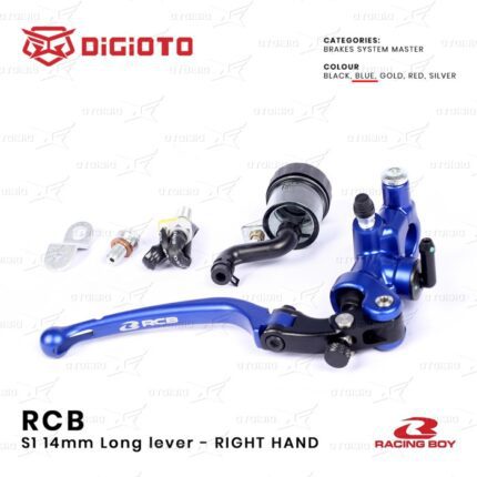 Racing Boy RCB Master Rem Radial S1 14mm Long Lever Kanan - Biru