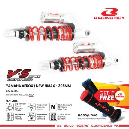 Shock Shockbreaker Racing Boy RCB VS Series Aerox 305mm - Merah
