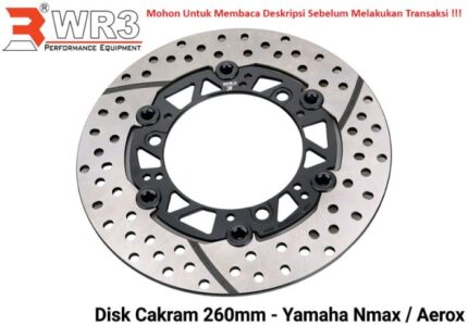 Piringan Cakram WR3 Nmax Aerox 260mm Discbrake Full Floating - Black Black