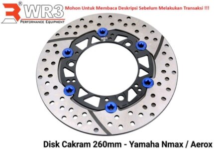 Piringan Cakram WR3 Nmax Aerox 260mm Discbrake Full Floating - Black Blue