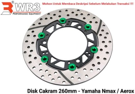 Piringan Cakram WR3 Nmax Aerox 260mm Discbrake Full Floating - Black Green