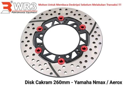 Piringan Cakram WR3 Nmax Aerox 260mm Discbrake Full Floating - Black Red