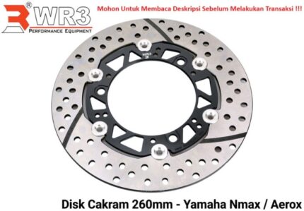 Piringan Cakram WR3 Nmax Aerox 260mm Discbrake Full Floating - Black Silver