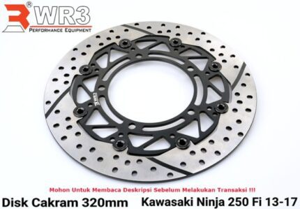 Piringan Cakram WR3 Ninja 250FI Old 320mm Discbrake Full Floating - Black Black