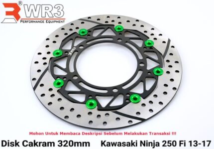 Piringan Cakram WR3 Ninja 250FI Old 320mm Discbrake Full Floating - Black Green