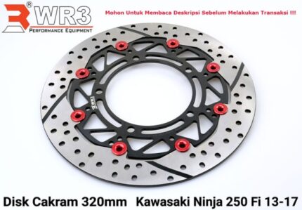 Piringan Cakram WR3 Ninja 250FI Old 320mm Discbrake Full Floating - Black Red