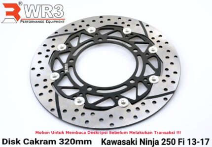 Piringan Cakram WR3 Ninja 250FI Old 320mm Discbrake Full Floating - Black Silver