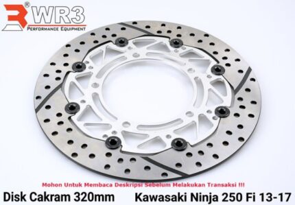 Piringan Cakram WR3 Ninja 250FI Old 320mm Discbrake Full Floating - Silver Black