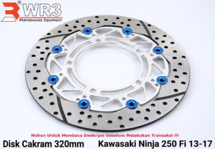 Piringan Cakram WR3 Ninja 250FI Old 320mm Discbrake Full Floating - Silver Blue