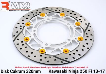 Piringan Cakram WR3 Ninja 250FI Old 320mm Discbrake Full Floating - Silver Gold