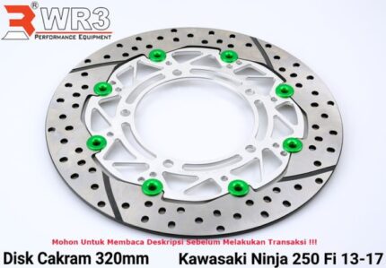 Piringan Cakram WR3 Ninja 250FI Old 320mm Discbrake Full Floating - Silver Green