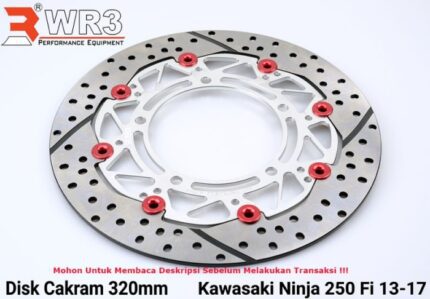 Piringan Cakram WR3 Ninja 250FI Old 320mm Discbrake Full Floating - Silver Red