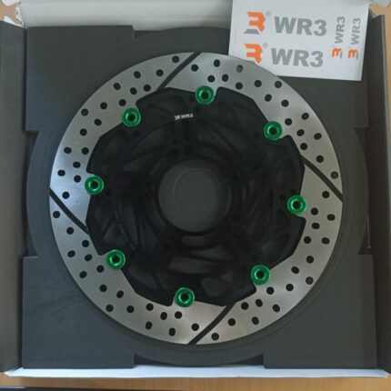 Piringan Cakram WR3 ZX6R Z1000 ZX10R Z650 Discbrake Full Floating - Black-Green