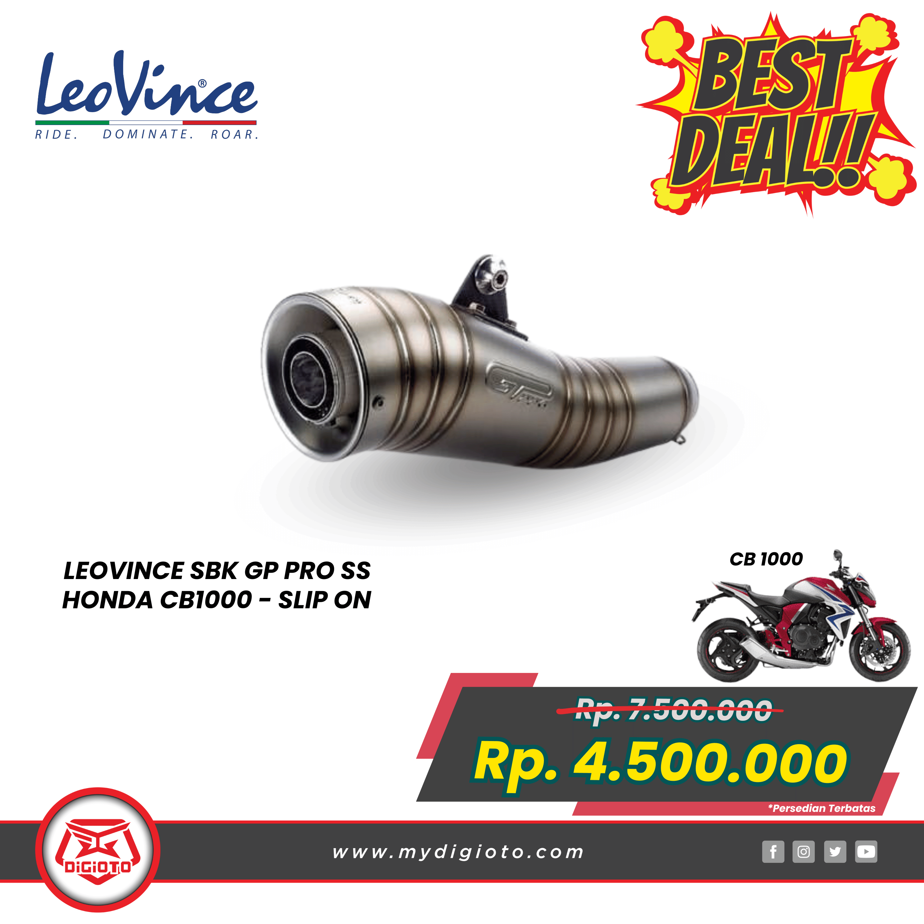 LEOVINCE SBK GP PRO SS HONDA CB1000 SLIP ON 8130 LEOVINCE SBK GP PRO SS HONDA CB1000 SLIP ON 8130