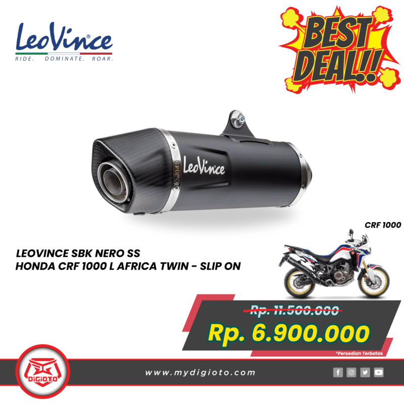 LEOVINCE SBK NERO SS HONDA CRF 1000 L AFRICA TWIN SLIP ON 14044