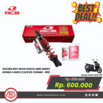 RACING BOY REAR SHOCK MB2 SERIES HONDA VARIO CLICK125 330MM RED
