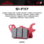 Kampas Rem Depan Fenrir Supra X 125 Fi Helm In Revo Absolute Blade Hayate Supra GTR Sonic 150 S1-F117