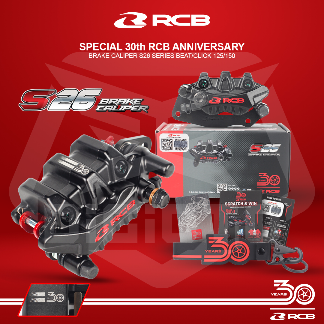 RCB_30th_BEAT Kaliper Depan 2 Piston RCB S26 Beat Vario 125 150 Scoopy Genio 30th Anniversary Special Edition - Gambar 1