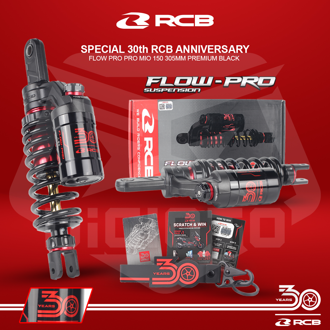 RCB_FLOW_MIO Shockbreaker Shock RCB Flow Pro Mio Sporty Smile Soul GT 305mm 30th Anniversary Special Edition - Gambar 1