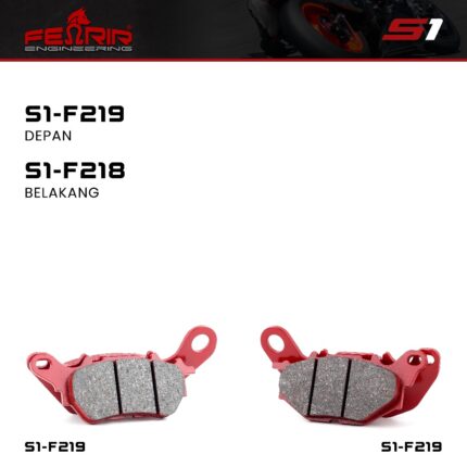 Kampas Rem Fenrir S1 Depan Belakang Xmax Old New R25 Old New MT25 Old New - Depan Belakang