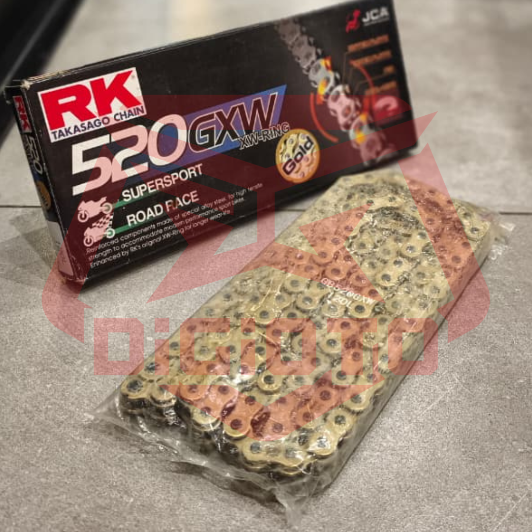 RK CHAIN 520-120L GXW XW-RING GOLD Rantai RK Takasago Chain 520 GXW XW-RING 120L - Gambar 1