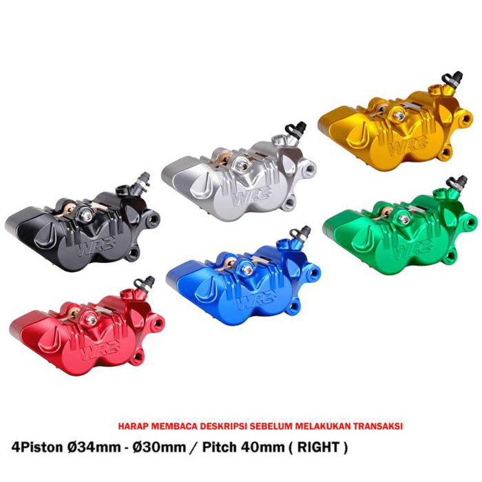 WR3 (3) Kaliper Depan WR3 4 Piston 4p 1p Axial Kanan Kiri Universal Brake Caliper - Gambar 1