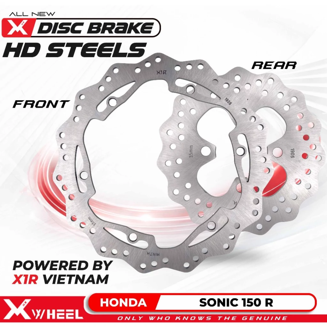 X1R DISC BRAKE 190MM HONDA SONIC Piringan Cakram Disc Discbrake Depan Belakang Standar XWheel Sonic 150r Ukuran 295mm (F) 190mm (R) - Gambar 1