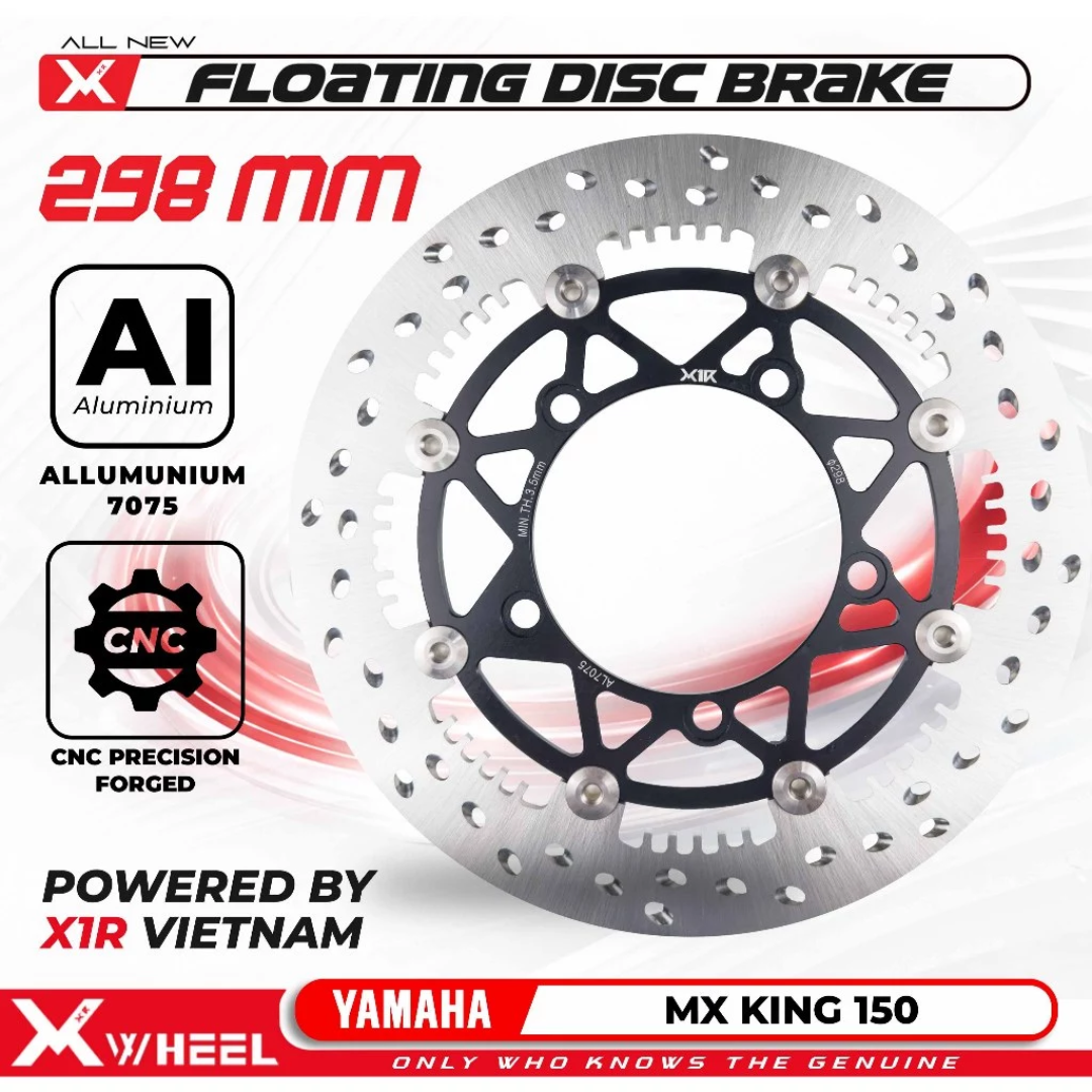 X1R DISC BRAKE FULL FLOATING SUPER ALLOY 7075 YAMAHA MX-KING 150 267MM (8) Discbrake Cakram Semi Floating XWheel Mx King 150 298mm Piringan Cakram Depan Disc Lebar - Gambar 1
