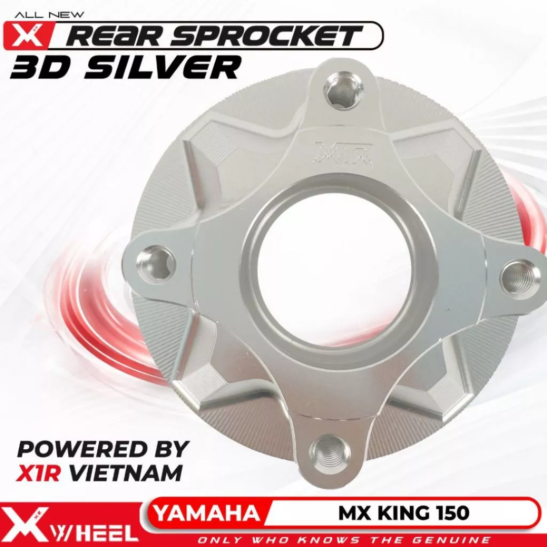 X1R NAP GEAR YAMAHA MX KING 150 4 6 HOLE SILVER Rear Sprocket Hub Nap Gear XWheel MX King 150 4 6 Lubang - Gambar 1