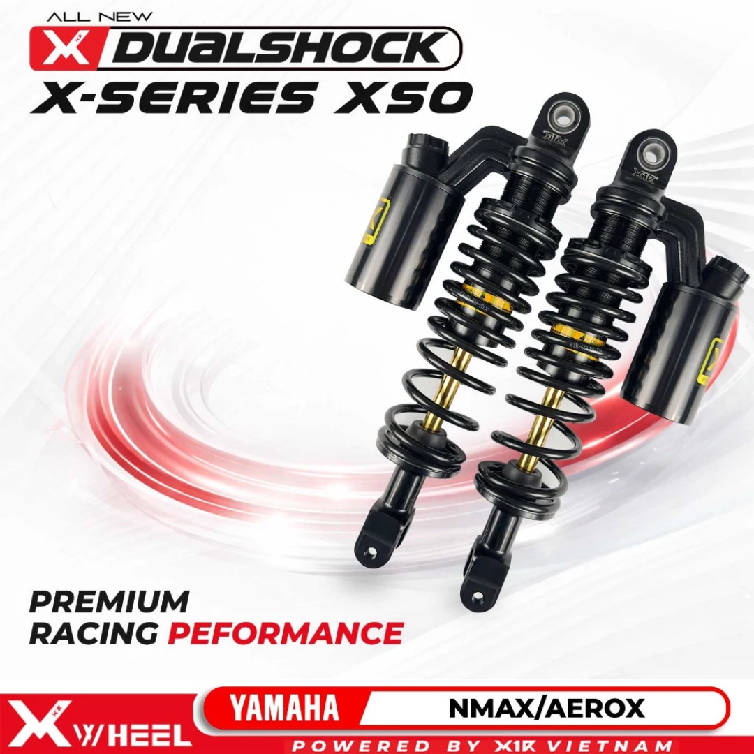 X1R REAR SHOCK XSO SERIES YAMAHA NMAXAEROX 305MM BLACKGOLD Shock Tabung Shockbreaker XWheel XSO Series Nmax New Aerox New 305mm - Gambar 1
